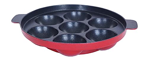 Image of Appam bada Non Stick 12 Cavities Appam Patra /Appam Pan /Maker /Pan Cake Maker /ponganalu /gunta ponganalu with Lid 24 cm