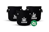 420Grow Stofftopf I Atmungsaktiver Pflanzensack 8L/12L/25L I 3er Pack I Pflanzentopf mit Klettverschluss, Griffen und Multifunktionsösen (8L)