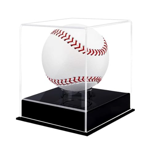 Transparent Tennis Ball Display Box,Storage Case,Softball Display Cube,Acrylic Baseball Box,Showcase Autograph Ball Protector,Memorabilia Ball Display Case Softball Stand