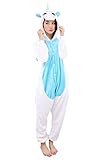 Einhorn Pyjamas Jumpsuit Kostüm Tier Schlafanzug Cosplay Karneval Fasching (Einhorn), Blau, Gr. XL: für Höhe 178-187