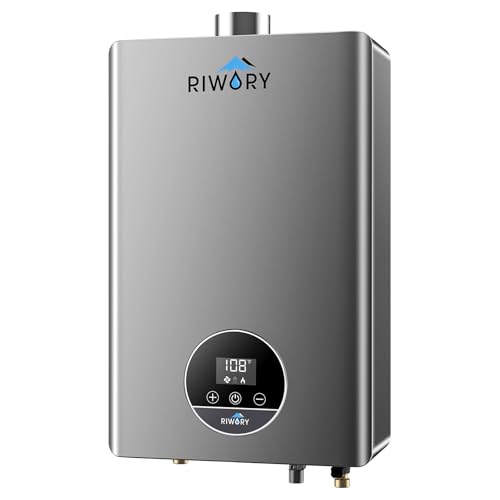 RIWORY 102000 BTU Natural Gas Tankless Water Heater, Max 4.3 GPM Intelligent Constant Indoor Instant...