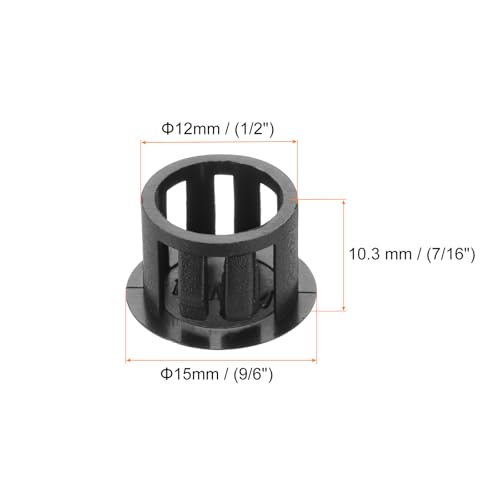 Image of MECCANIXITY 64PCS 12mm(1 /2 inch) Black Plastic Hole Plugs, Flush Type Panel Hole Plugs Insert End Caps for Locking Hole Tubes Furniture Cabinet