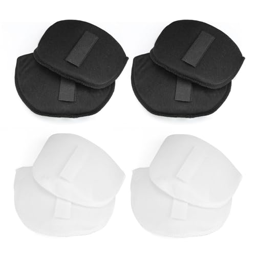 SPRHR 4 Pares Esponja Transpirable Hombreras Mujer, Hombreras Autoadhesivas con Velcro, Hombreras Merceria para Aliviar el Dolor de la Cintura Escapular y los Hombros Planos en Mujeres (Negro, Blanco)