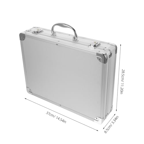 Housoutil Aluminum Tool Cases Metal Suitcase Briefcases for Men Portable Workstation Aluminum Storage2