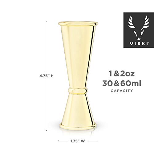 Double Jigger Viski Belmont Doseur Cocktail Métal Doré de Bar - 4