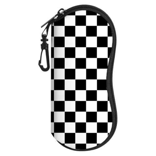 Image of Sunglasses Soft Case, Cute Ultra Light Portable Neoprene Zipper Eyeglass Glasses Case with Belt Clip for Men Women