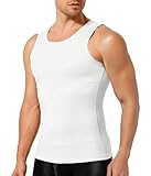 TAILONG White Compression Shirt Men Shapewear Slimming Body Shaper Vest Sleeveless Tank Top Workout Undershirt