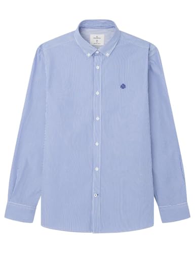 Springfield Camisa para Hombre, Azul Acero, S