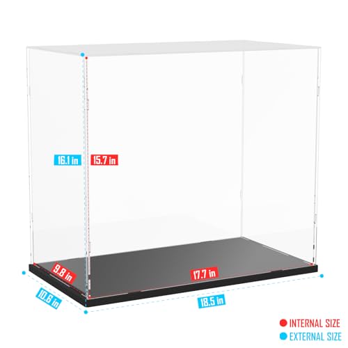 Image of Choowin Acrylic Display Case for Lego One Piece The Going Merry Pirate Ship 75639 for Lego Display Thickened Clear Acrylic Display Cases for Collectibles Assemble Dustproof Display Box(Black Base)