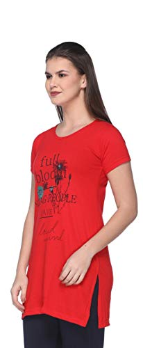 Image of IN Love Women Chest Print Tshirts (Crazy Red)(4XL)