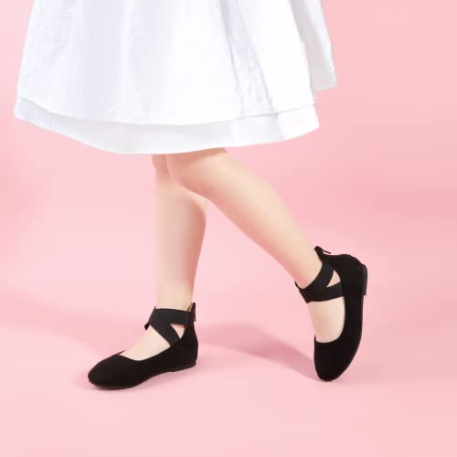 Hehainom Girls Dress Shoes Toddler Little Kids Gracy Ballet Mary Jane Ballerina Flats with Elastic Ankle Strap4