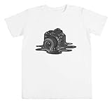 Regular Fit Cámara Derretir Unisexo Niño Niña Camiseta Blanco Tamaño L Unisex Kids Boys Girls\'s T-Shirt White Size L