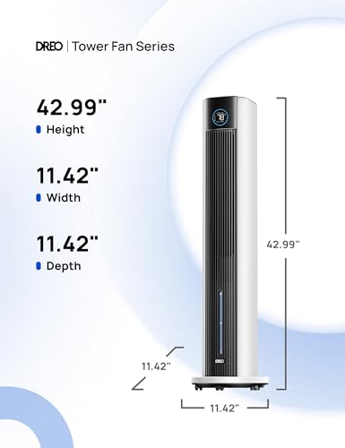 Dreo Evaporative Air Cooler, 43” Cooling Fans that Blow Cold Air, 80° Oscillating, Removable Water Tank, Ice Packs, Remote Control, 4 Speeds, 7H Timer, Swamp Cooler for Bedroom, White - Image 9