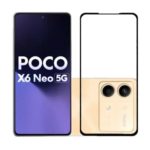 Image of DD SON Tempered Glass Screen Protector Compatible For Poco X6 Neo 5G Smartphone(11D) With Edge To Edge Coverage And Easy Installation Kit,Black
