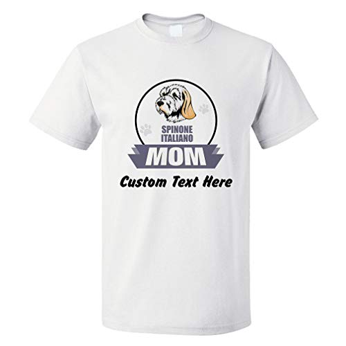 Custom Funny Graphic T Shirts for Men Mom Spinone Italiano Dog Cotton Top White Personalized Text Here Medium