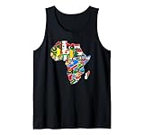 Mapa del Continente Africano con Banderas del país Orgullo Africano Camiseta sin Mangas