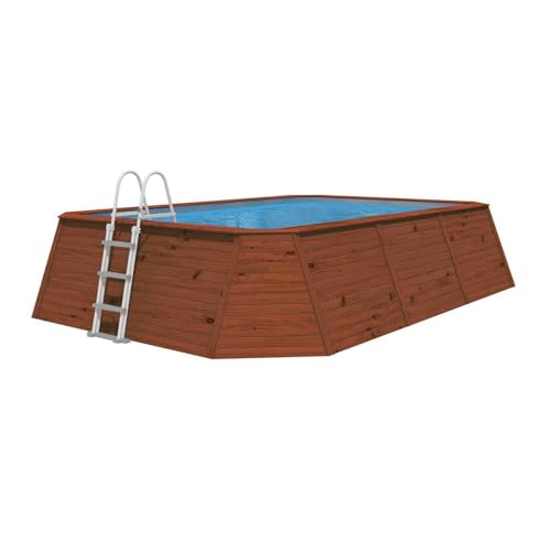 K2O Piscina de Madera Panelada Depuradora de Cartucho 345x255x107 cm y Escalera