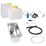 12 V Agua Anlage tentempiés carro venta colgante camping Cocina montar fregadero 325 x 176 x 200 Comet Novo Blanco (AD de ideas)