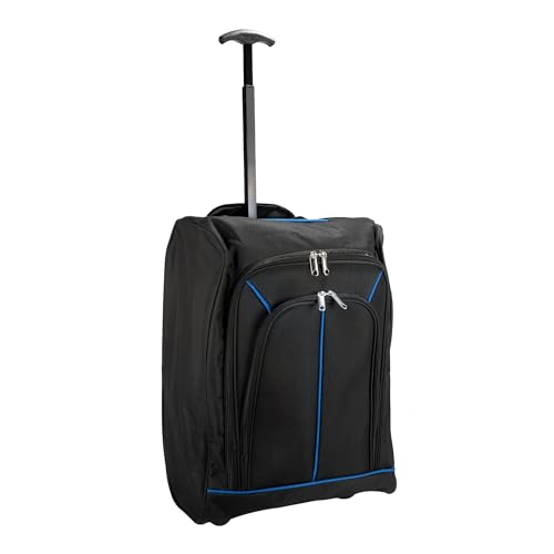 Albert Austin Cabin Luggage Bag Carry On Cabin Suitcase Waterproof 2 Wheel Lightweight Luggage Bag with Extendable Handle EasyJet Cabin Bag Approved Ryanair Cabin Bag Travel Trolley Bag (Blue)