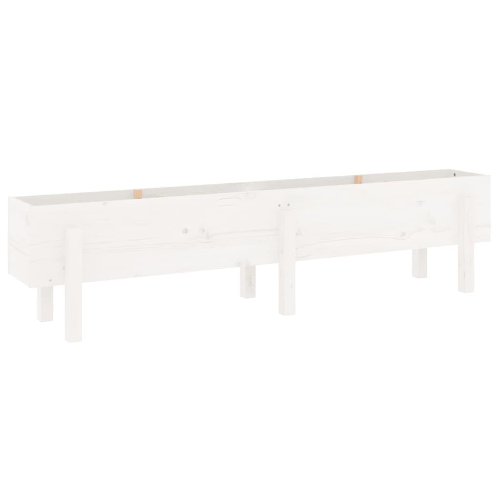 Fioriera rialzata da giardino, 160 x 30 x 38 cm, in legno di pino massiccio, per erbe, fiori, piante grasse e verdure, con drenaggio, per interni ed esterni