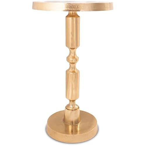 OBJET D'ART Rhodes Small Round Gold End Table, 21" H