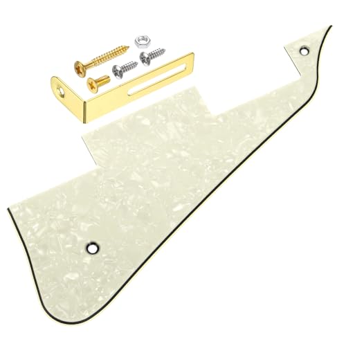 Pickguard guitare électrique LP jaune clair perle 4 plis avec support chromé doré