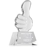 Yousoontic Best Dad Trophy Thumbs up Father's Day Birthday Gifts for Dad from Daughter Son Crystal Meaningful Keepsake Present for Father's Day