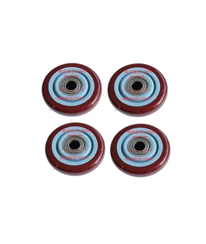 (4 Pack) 3-inch Maroon Polyurethane Single Wheel wear-Resistant cart with Double Bearings