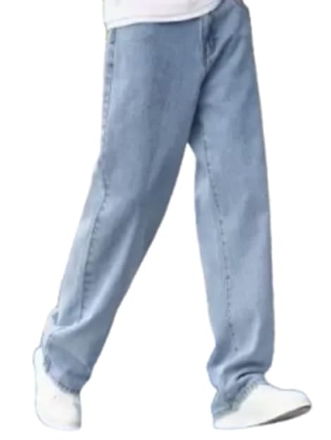 comfits Loose Fit Baggy Jeans, Sky Blue, Relaxed Straight Leg-picture-52