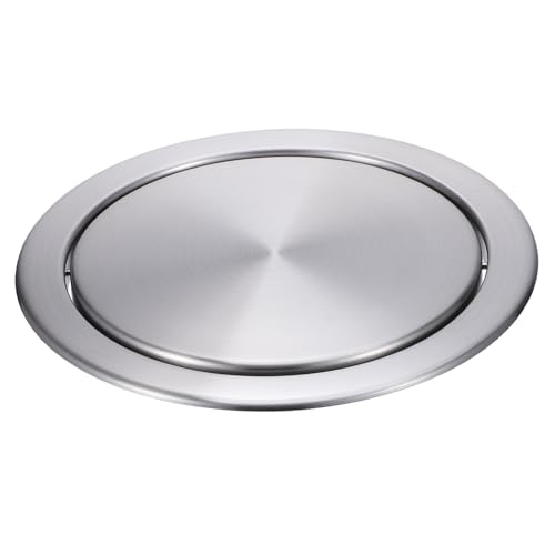 SOESFOUFU Recessed Stainless Steel Trash Can Lid Auto Flap Cover for Kitchen Bathroom Silent Closing Grommet Fits Opening Elegant Design for Home Commercial Use