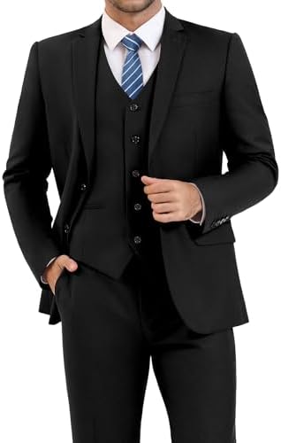 LUPURTY 3 Piece Suits for Men Slim Fit Men's Suit for Business We...