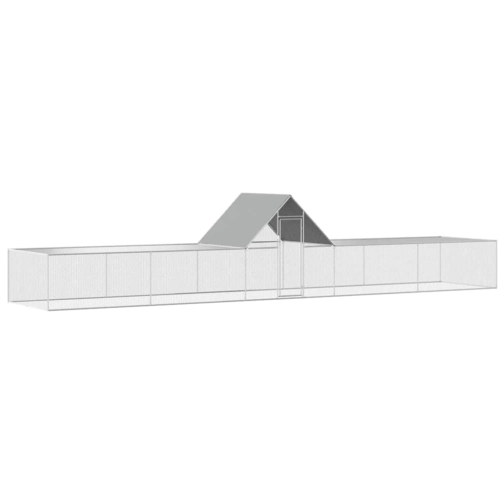 Hühnerstall 10x2x2m Verzinkter Stahl Begehbarer Geflügelstall