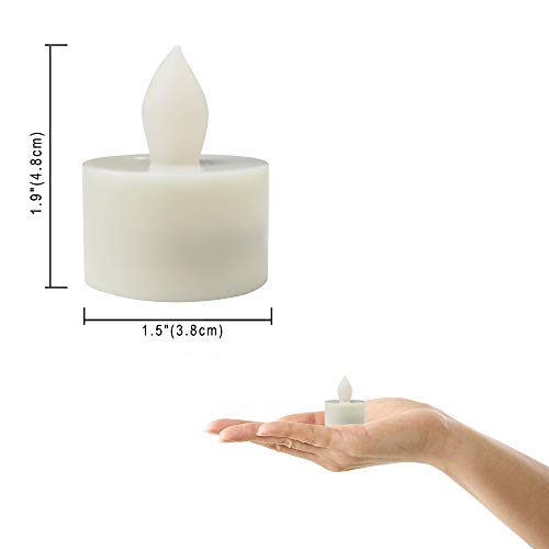Image of CANDLE CHOICE Battery Operated Flameless Tea Lights with Timer Realistic Flickering Fake Electric LED Tealight Candles Set for Halloween Christmas Party Wedding Decorations Batteries Included 6 Pack