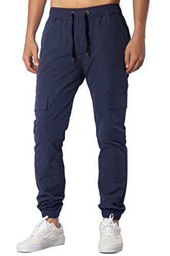 ITALYMORN Mens Lightweight Cargo Joggers with 6 Pockets Slim Fit Casual Pants Elastic Waist Outdoor Running Everyday Wear