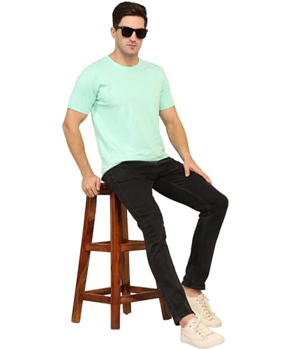 Image of Unisex Round Neck Plain T-Shirt | Combed Bio-Washed Ring Spun Cotton for Men & Women, Short Sleeves