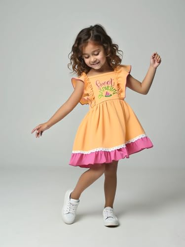 Image of Unique Baby Girls Smocked Holiday Dress for Big Kids and Toddler Outfit Clothes with Embroidery