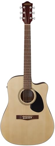 Prelude D100CE Dreadnought Cutaway Acústica/Eléctrico, Diapasón de nogal, Natural