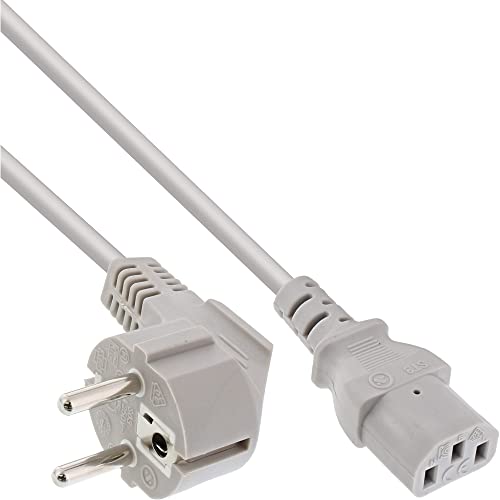 InLine 16651T câble électrique Gris 1 m CEE7/7 Coupleur C13 - Cables électriques (1 m, Male connector / Female connector, CEE7/7, Coupleur C13, Gris)