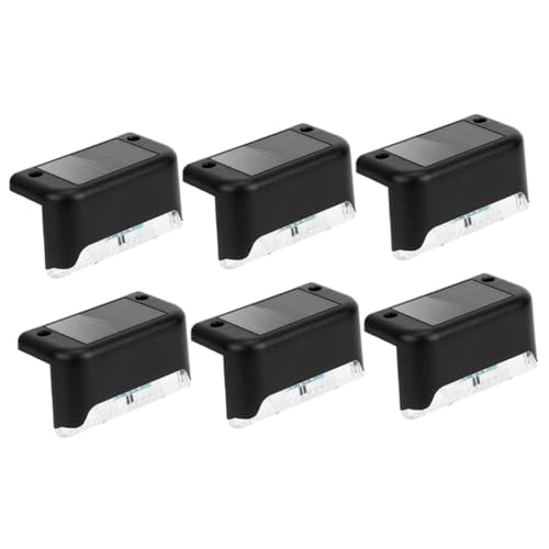 LIFKOME 6 Piezas Luces Solares Jardín Impermeables para Exteriores Lámparas LED para Escalera y Pared Luces de Patio Resistentes al Agua con Carcasa y Luz Blanca