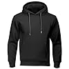 Hoodies for Men Casual Fleece Lined Long Sleeve Hooded Sweatshirt Lightweight Gym Pullover Tops with Kangaroo Pocket Mens Zip Up Hoodie Black L