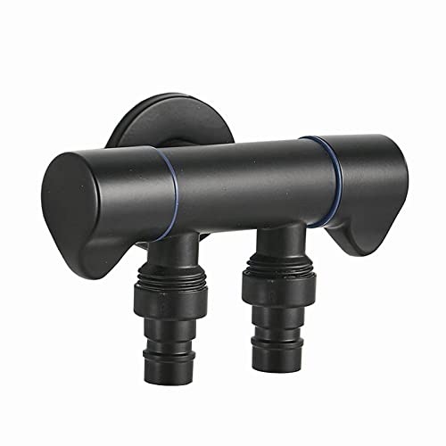 Kugelhahn 1/2 zoll one in two out wasserhahn garten 1/2 zoll doppel doppelwasserhahn eckventil wasserhahn aussen für Waschbecken Schwarz B Cover