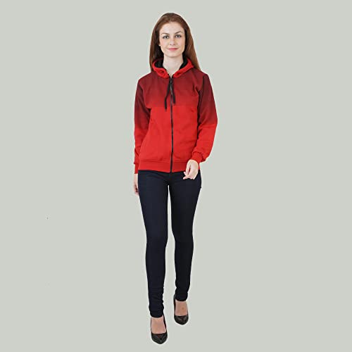 Image of AHHAAAA Women's Cotton Zipper Hooded Hoodies Sweatshirt