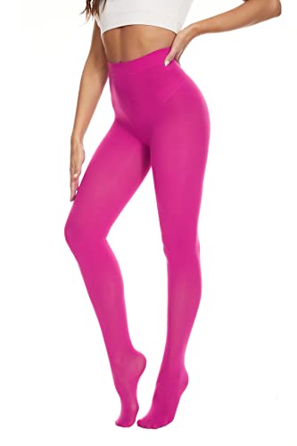 Image of HeyUU Women's 80D Ultra Soft Opaque Tights, High Waist Solid Color Footed Pantyhose with 29 Colors