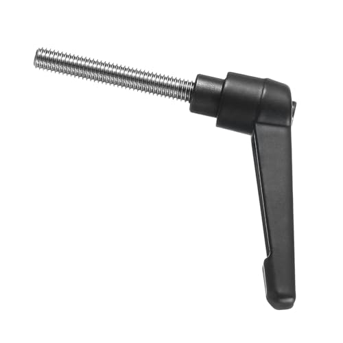 Image of uxcell Adjustable Clamping Lever Handle M6 x 40mm Metric 304 Stainless Steel Male Threaded Stud Hand Knobs Push Button Ratchet Rotating Screw Handles Bolts with Locking Lever Black