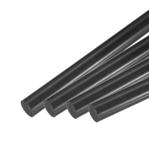 Image of MECCANIXITY ABS Plastic Rod Round Solid Bar 15mm x 400mm Black for DIY Model Material, Architectural Model Making, DIY Sand Table, Pack of 4 Pcs