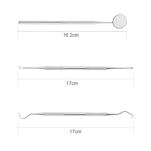SHUBEIEUMI Zahnsteinentferner Zahnsteinentferner Hund Zahnreiniger Doppelkopf Zahnpflege Set Dental 3er Professionelle Zahnreinigung Zahnsteinentferner Edelstahl Haustierfreundlich – Bild 4