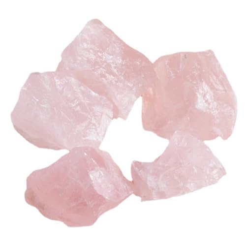 NOLITOY 5pcs Rose Quartz Rough Stone Crystal Office Decor Crystal Healing Stones Gemstone Healing Crystals Quartz Irregular Crystal Stones Large Healing Crystals Natural Brazil Pink