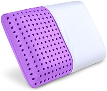 Pharmedoc Cooling Memory Foam Pillows, 1 Pack, Ventilated Lilac Dreamer Bed Pillow, Reading and Bed Rest Pillows, Standard, Back Sleeper and Side Sleeper Support, Sleeping Pillows for Adults