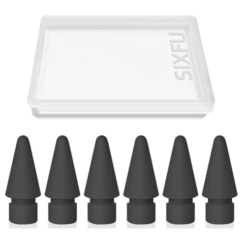 Image of 6 Pack Tips for Apple Pencil tip, Apple Pen Tip Compatible with iPad Pencil Tip with Cover Case for Apple Pencil Pro /USB-C / 1st Gen / 2nd Generation iPencil(Black)