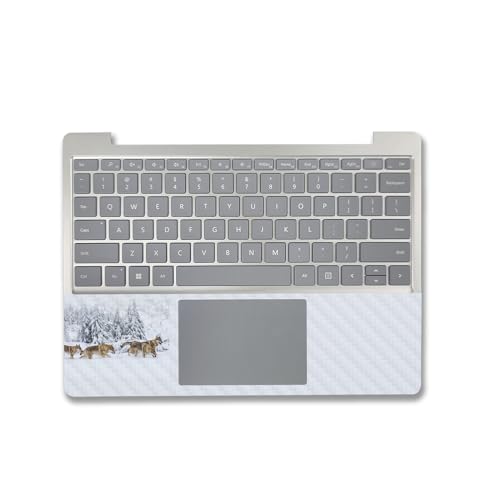 Image of MightySkins Carbon Fiber Skin Compatible with Microsoft Surface Laptop Go 3 (2023) Full Wrap Kit - Wolf Pack | Protective, Durable Textured Carbon Fiber Finish | Made in The USA